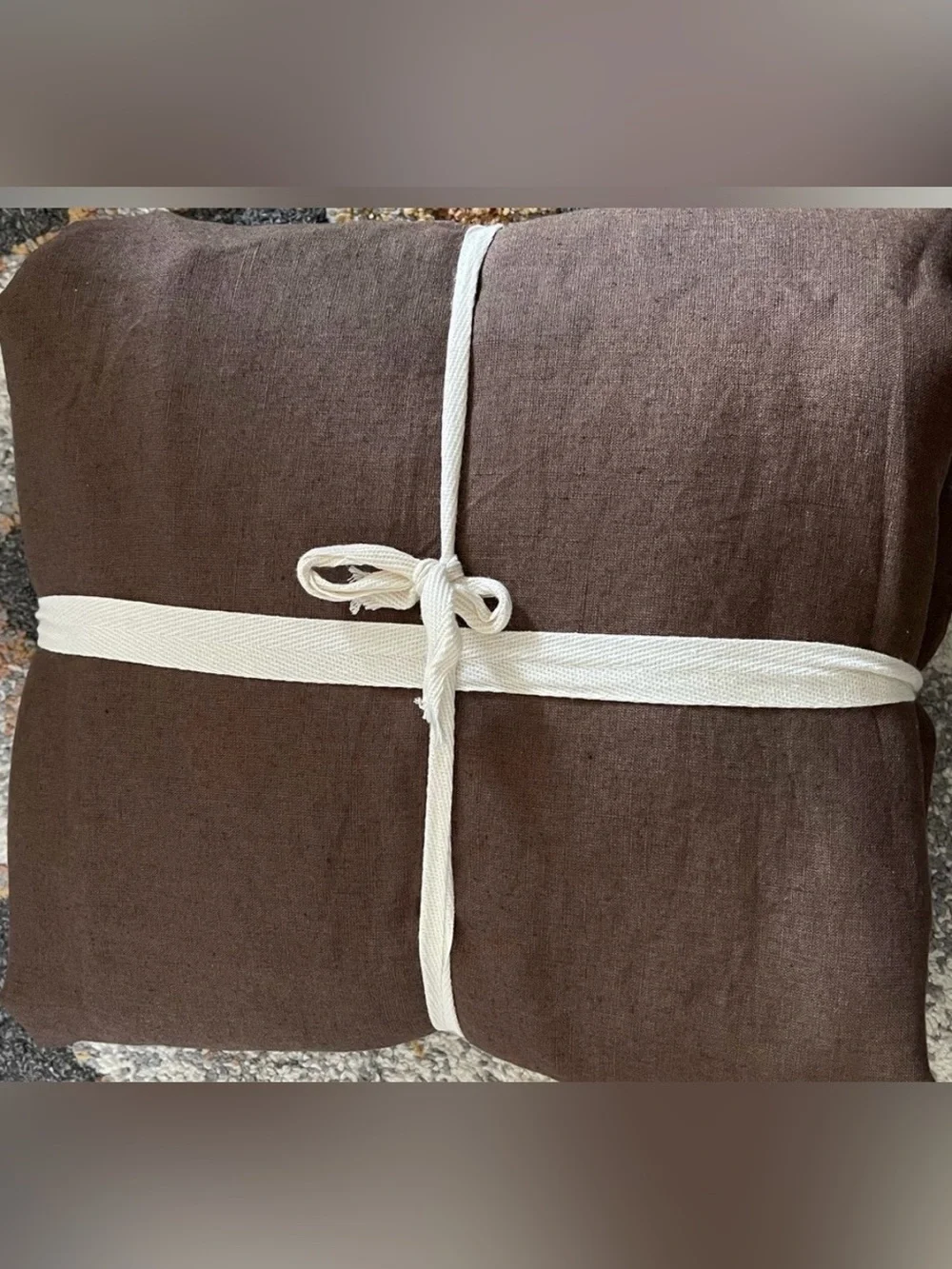 Quince European Linen 1 Piece Duvet Cover, King/Cal (Espresso)